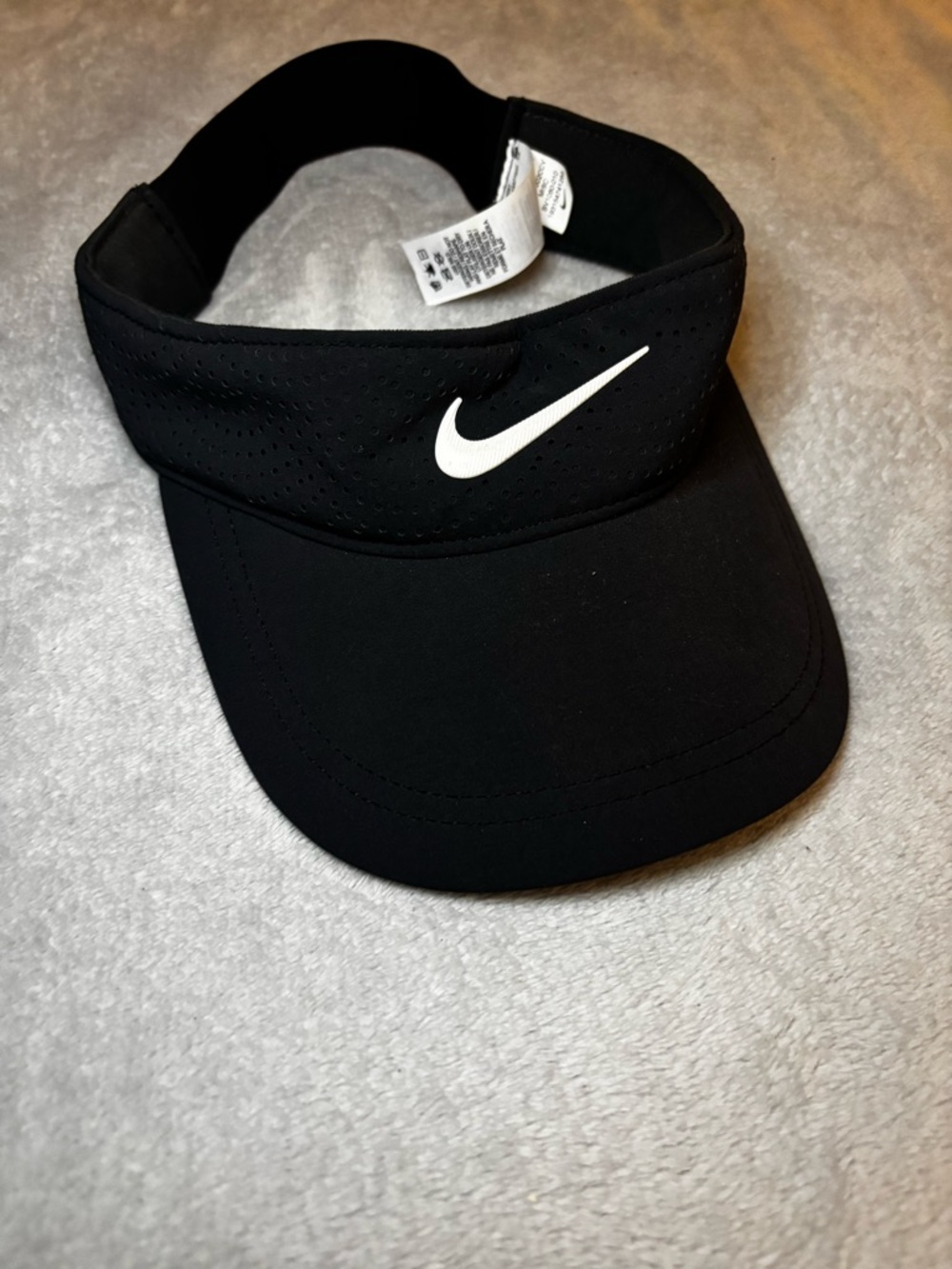 Nike Black Visor with White Logo Accent